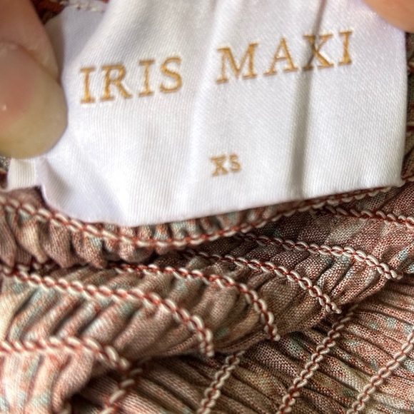 IRIS MAXI smocked midi dress boho prairie puff sleeve off the shoulder  Size XS - Picture 6 of 8